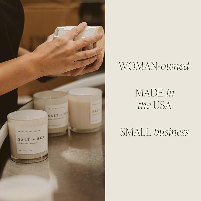 Sweet Water Decor Island Air Soy Candle - Tropical Fruit, Mountain Air, and Orange Scented Summer Candles for Home - 11oz White Glass Jar + Wood Lid, 50+ Hour Burn Time, Made in The USA