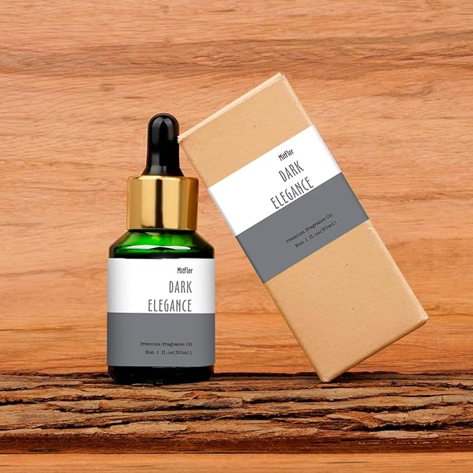 Dark Elegance Fragrance Oil, MitFlor 30ml Scented Essential Oil for Diffuser, Premium Fragrance Oil for Candle Soap Making, Men's Cologne Oil, Ideal for Making Perfume, Beard Oil and More