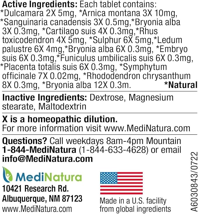MediNatura Whole Body + Joints Bundle T-Relief Arnica +12 Natural Arthritis Pain Tablets 100ct + T-Relief Arnica +12 Natural Pain Relieving Tablets 100ct
