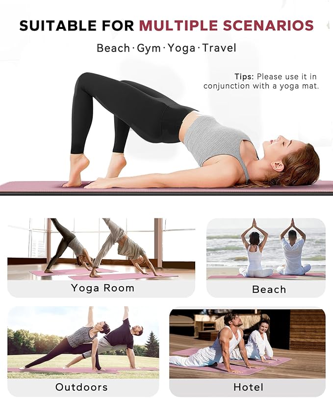 HAPBEAR 2 Pack Hot Yoga Towel - Non Slip Yoga Mat Towel with Grip Dot, Super-Absorbent, Soft Microfiber Towel for Hot Yoga, Pilates and Fitness