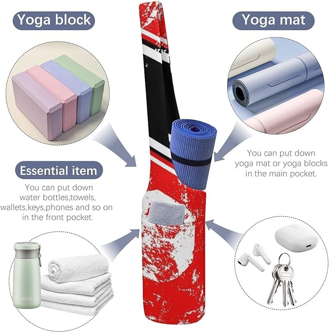 Aiyoolee Yoga Mat Bags, Large Tote Yoga Mat Carrier Holder with Water Bottle Pocket, Adjustable Shoulder Strap Storage Bag