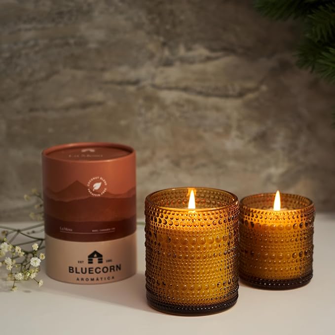 Bluecorn Aromática Scented Candle, La Mesa Fragrance with Desert Sage, Citrus & Warm Amber, Vegan Coconut Wax Candle, Long Lasting Candle for Home Decor, Gifts for Women & Men, American Made, 6 Oz Jar