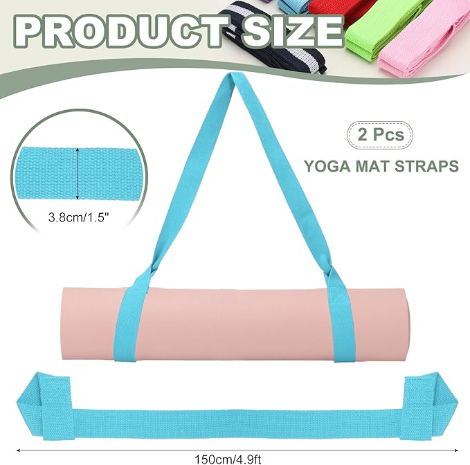 YELARXI Yoga Mat Straps for Carrying, Adjustable Exercise Mat Sling Holder Multi Purpose Mats Carrier