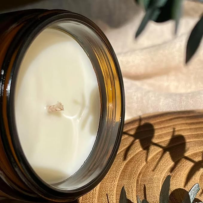 KOTKAS Amber Lavender Eucalyptus Candles for Home Scented - Aromatherapy Soy Candles Non Toxic Calming Candle Gifts for Women Relaxation Stress Relief Soothing Yoga Meditation Spa Bath Relaxing, 8oz