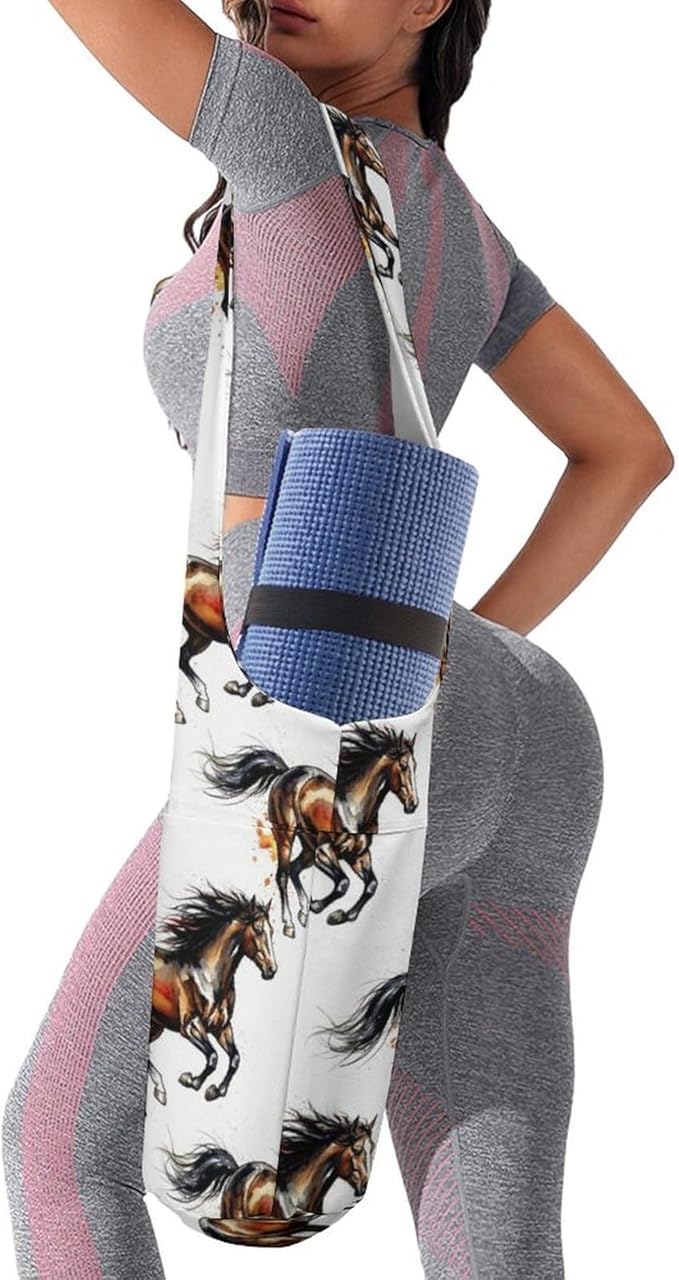Meaudiwes Large Yoga Mat Bag Fit Most Size for Ladies Yoga Mats Carrier Bags Multi-Functional Exercise Mat Holder Storage Bag