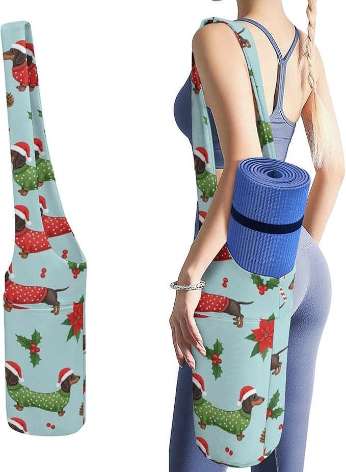 Aiyoolee Spacious Yoga Mat Storage Bag Single Shoulder Portable Carrier with Pocket for Gym Yoga Fitness
