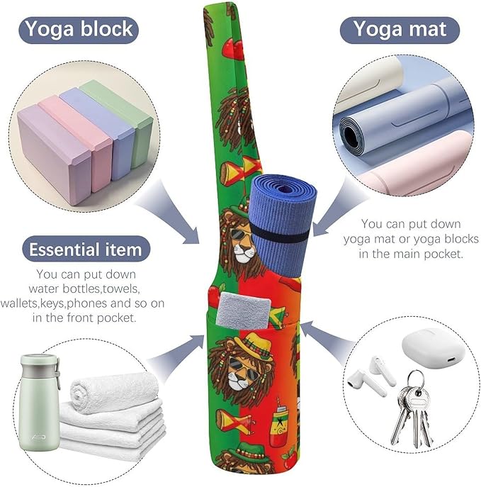 Aiyoolee Spacious Yoga Mat Storage Bag Single Shoulder Portable Carrier with Pocket for Gym Yoga Fitness