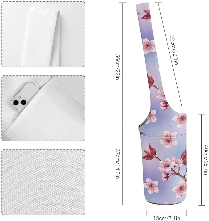 Aiyoolee Yoga Mat Bag for Women with Large Pocket, Yoga Gifts Accessories with Adjustable Shoulder Strap for Workout Stuff
