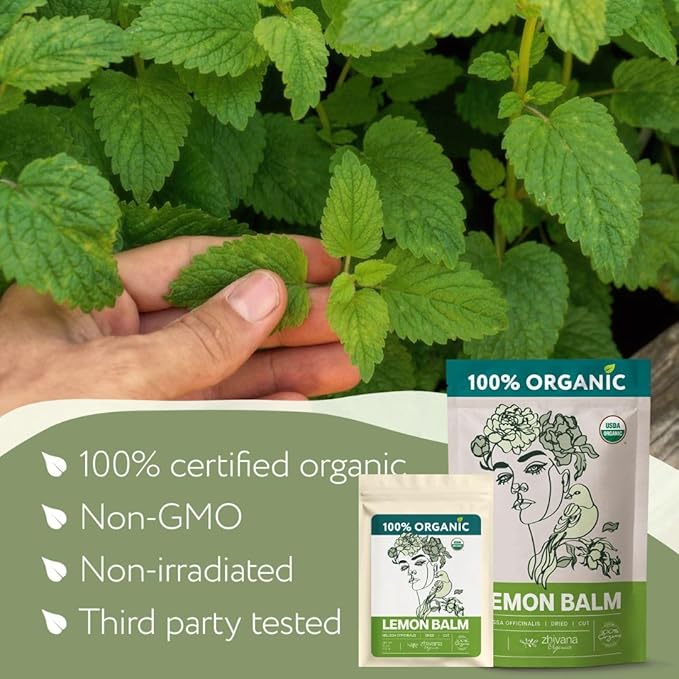 Super Value Pack 5 LB - Organic Lemon Balm Tea - Melissa Officinalis - Improve Sleep, Support Digestion, Lower Stress Levels