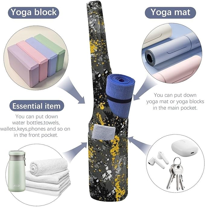 Meaudiwes Stylish Yoga Mat Bags Sports Yoga Totes Fits Most Size Mats Exercise Mat Carrier Storage Bag Yoga Gifts for Women