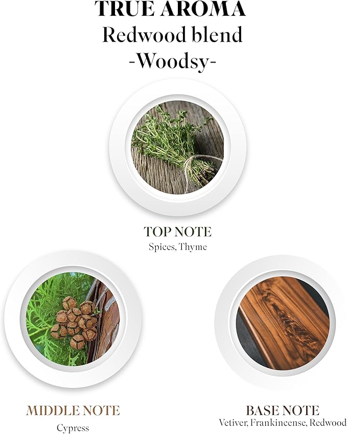 100% Pure Redwood Essential Oil for Diffusers | Luxury Forest & Wood-Inspired Aroma Oil Blend| Premium Grade, Undiluted, Natural Redwood Fragrance Oil – 10 ML