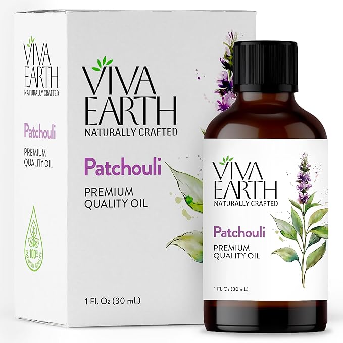 Patchouli Essential Oil – Premium Quality Oil, Earthy and Sweet Spicy Aroma for Diffusers, Massage, Yoga, DIY Aromatic Blends, Soap & Candle Making – with Dropper, 1 Fl Oz
