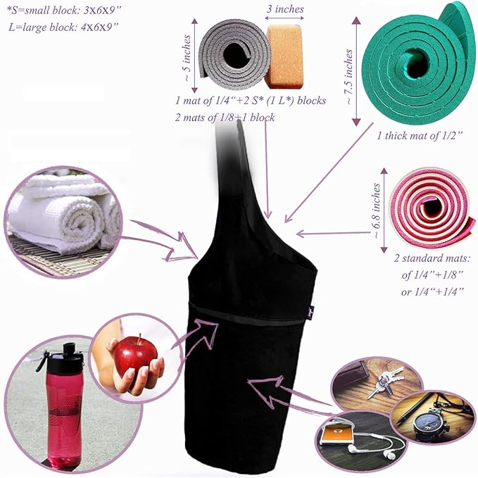 Zenifit Yoga Mat Bag – Versatile Yoga Bag with Mat Straps & Storage Pockets, Holds Yoga & Pilates Mats, Lightweight & Durable