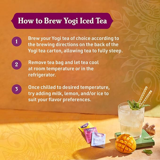 Yogi Tea Mango Ginger Tea - 16 Tea Bags per Pack (6 Packs) - Organic Ginger Root Tea to Support Healthy Digestion - Contains Antioxidants - Includes Cinnamon Bark, Rooibos Leaf, Mango Flavor & More