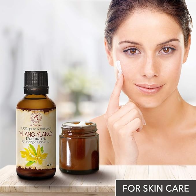Ylang-Ylang Essential Oil 1.7 Fl Oz - Cananga Odorata - Madagaskar - 100% Pure & Natural Ylang Ylang Oil Best for Aromatherapy - Good Sleep - Beauty - Relaxation - Aroma Diffuser
