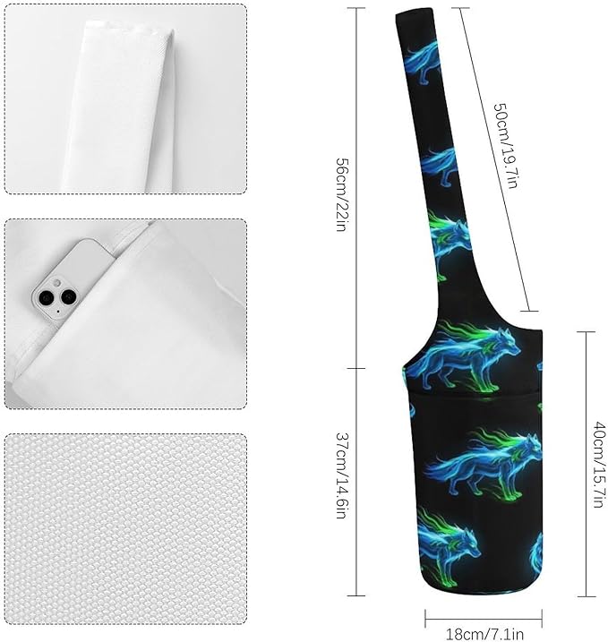 Aiyoolee Fashion Yoga Mat Bag with Large Pocket, Long Tote Yoga Bag Fit Most Mats Accessories