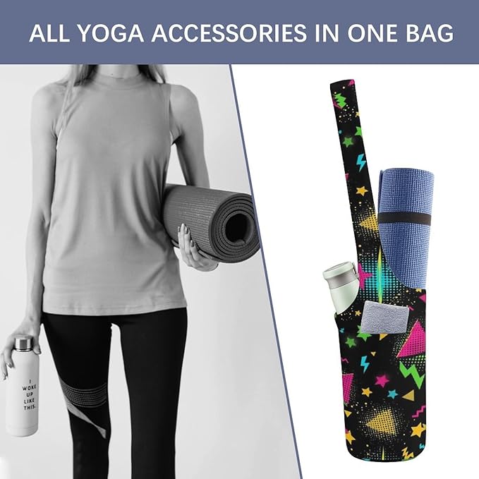 Aiyoolee Women's Portable Yoga Mat Bag Single Shoulder Carrier with Pocket for Gym Yoga Workout Travel