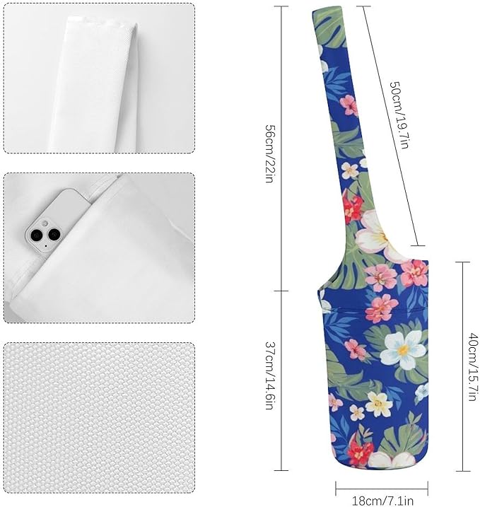 Meaudiwes Stylish Yoga Mat Bag for Women Exercise Mat Holder with Shoulder Strap Yoga Mats Totes Sports Storage Bag