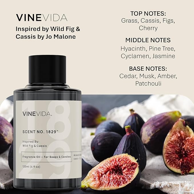 VINEVIDA [16oz] Wild Fig & Cassis Fragrance Oil for Candle Making - Natural Candle Oil Scents - Soap Making Essential Oil - Made in USA