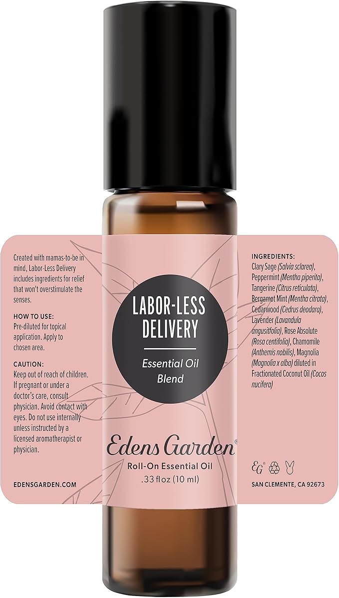 Edens Garden Labor-Less Delivery Essential Oil Roll-On Blend- 100% Pure Premium Grade, Natural, Therapeutic, Aromatherapy, Kid & Skin Safe, The Best for Relaxation Pre-Diluted 10 ml (.33 fl oz)
