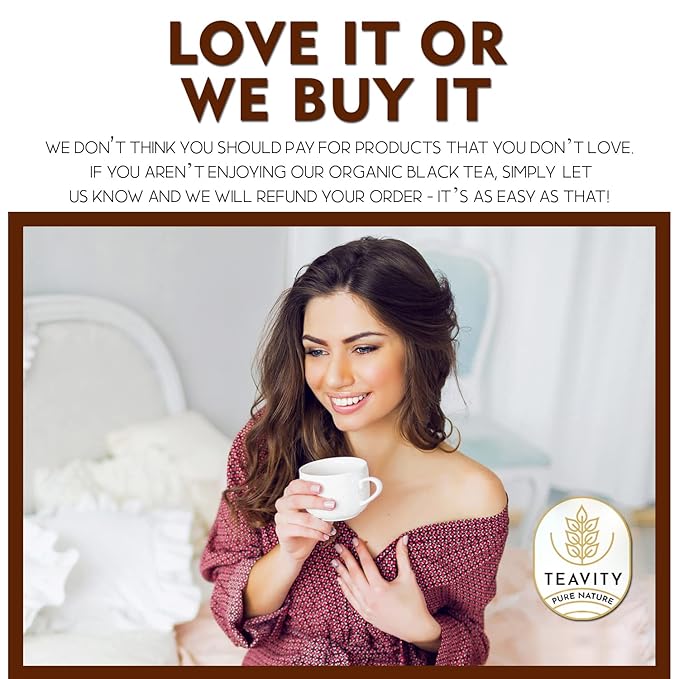 Organic Black Tea Pods for Keurig - Naturally Caffeinated Unsweetened Black Tea Pods by Teavity (24 Tea Pods)