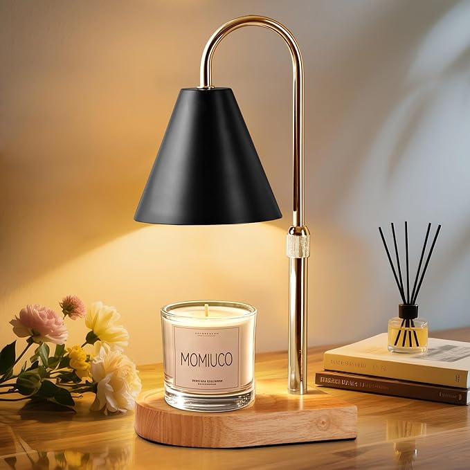 Candle Warmer Lamp with Timer Dimmer, Electric Candle Warmer for Jar Candles, Bedroom Home Decor, Gifts for Mom, House Warming Gifts Home Bedroom Decor Adjustable Height with 2 Bulbs