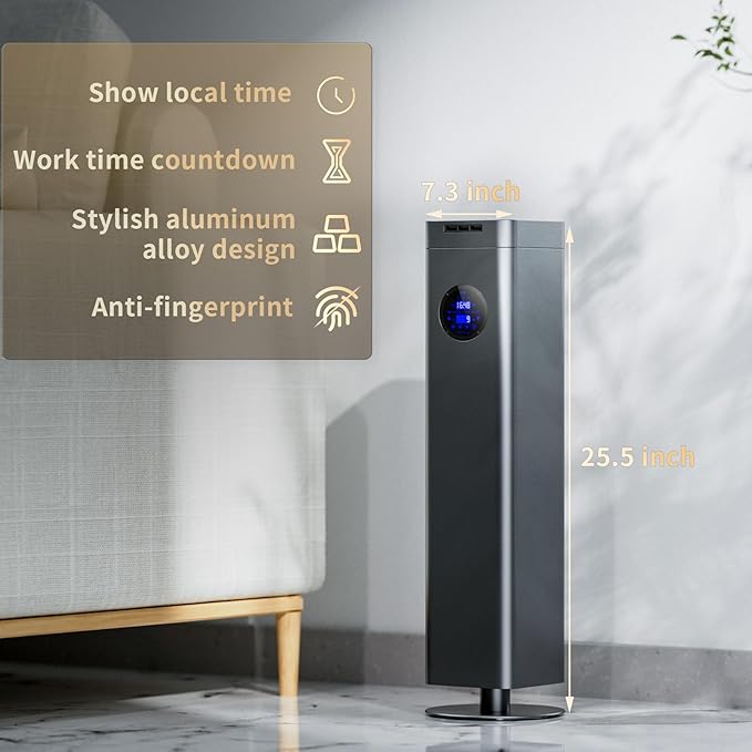 1500ml Scent Air Machine for Home, 4000 sq. ft Coverage Waterless Diffuser Essential Oil Diffuser Hotel Scent Diffuser Cold Air Nebulizer for Large Room Hotel Office (Titanium Gray)