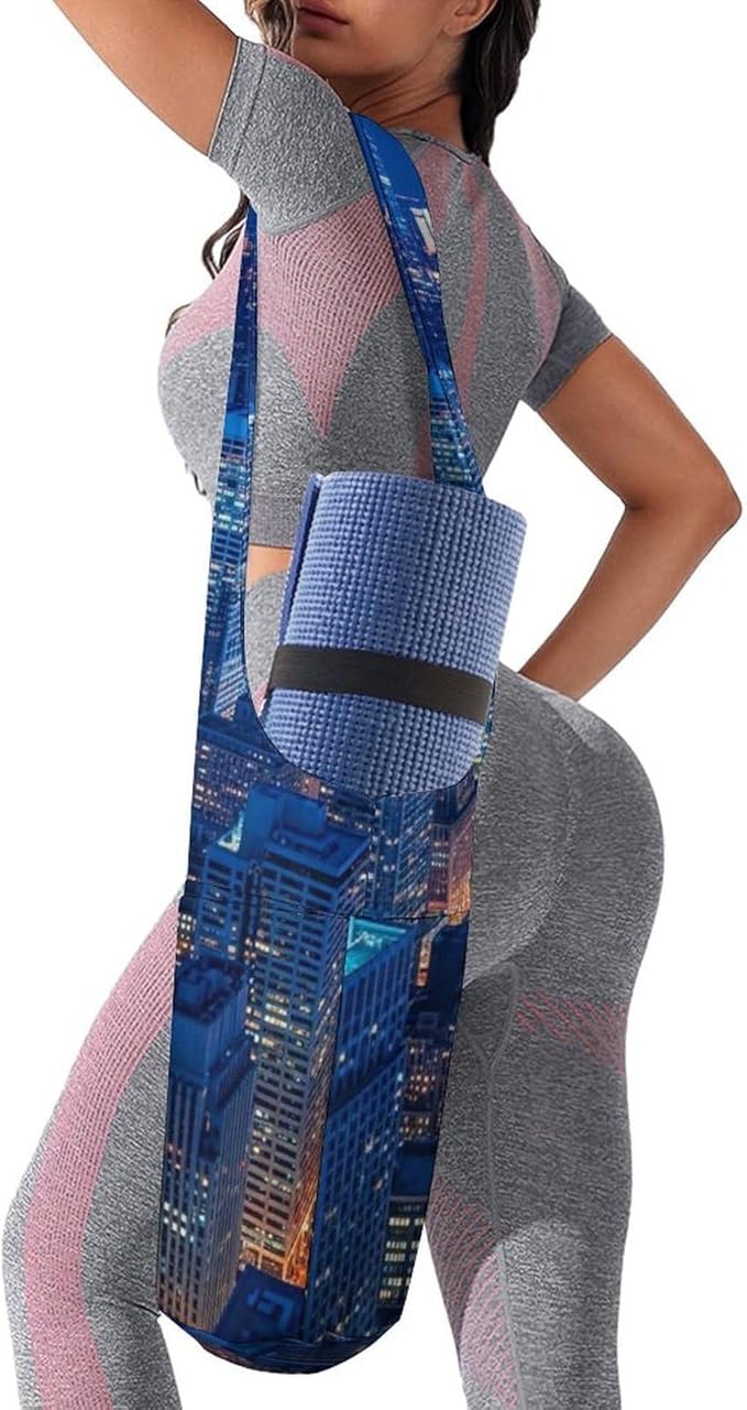 Aiyoolee Fashion Yoga Mat Bag with Large Pocket, Long Tote Yoga Bag Fit Most Mats Accessories
