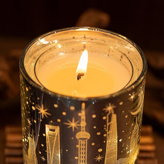 Holiday Cheer Wood Wick Candle, 17 oz Orange & Lime Soy Wax Candle, Highly Scented Aromatherapy, 26-28 Hour Long-Lasting Candle for Housewarming, Bathroom, Bedroom & Home Decor