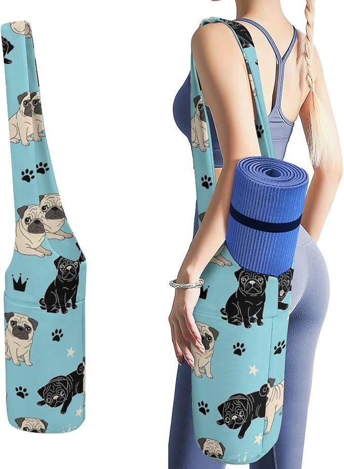 Aiyoolee Women's Portable Yoga Mat Bag Single Shoulder Carrier with Pocket for Gym Yoga Workout Travel