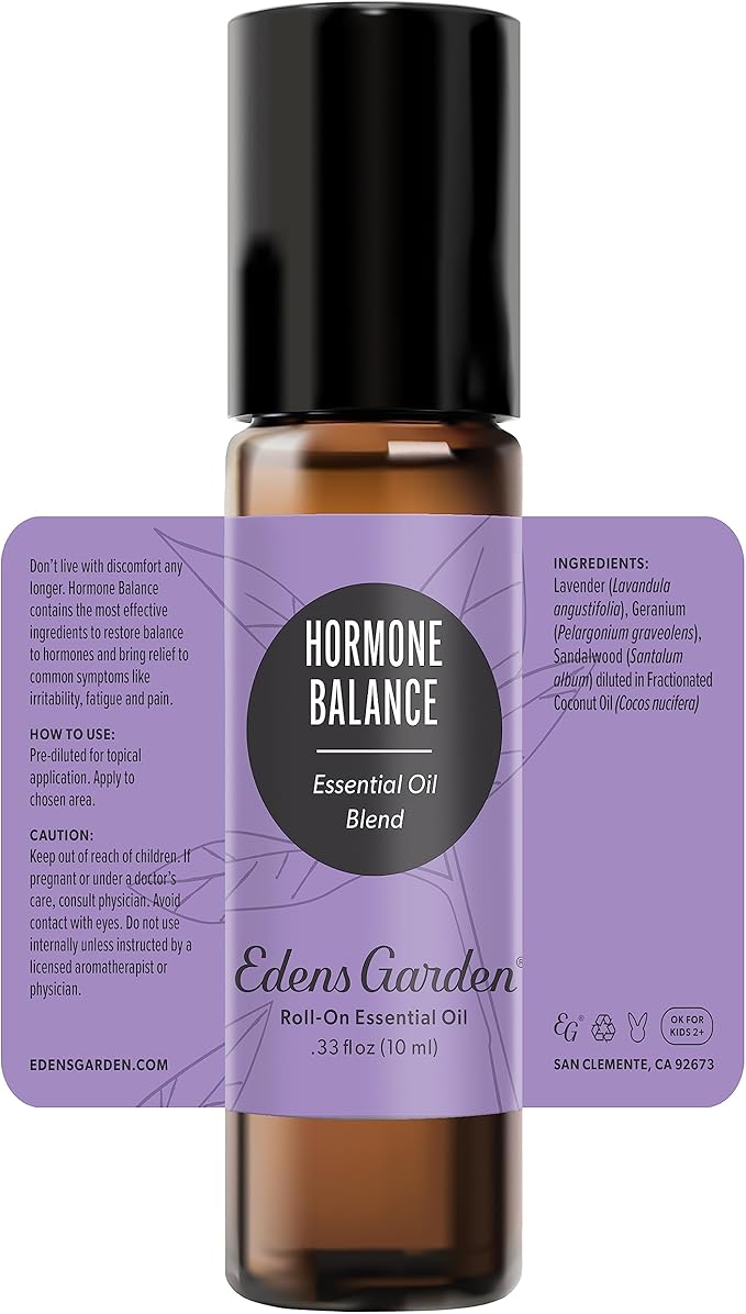 Edens Garden Hormone Balance Essential Oil Roll-On Blend- 100% Pure Premium Grade, Natural, Therapeutic, Aromatherapy, Kid & Skin Safe, The Best for Health, Wellness Pre-Diluted 10 ml (.33 fl oz)
