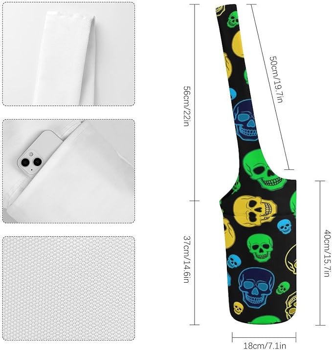 Aiyoolee Spacious Yoga Mat Storage Bag Single Shoulder Portable Carrier with Pocket for Gym Yoga Fitness