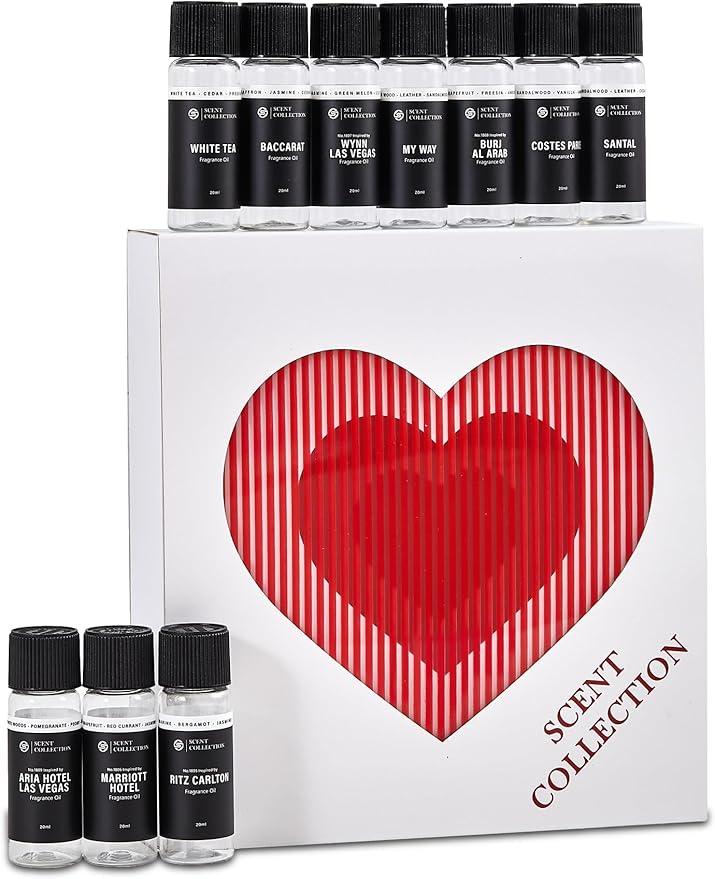 Hotel Diffuser Oils – 10 Luxury Essential Aromatherapy & Fragrance Oils, Inspired by 1 Hotel® Ritz-Carlton® &5 Star Hotel scents,Waterless Oil Set for Large Room, Spa & Office, Love Scent Gift Pack