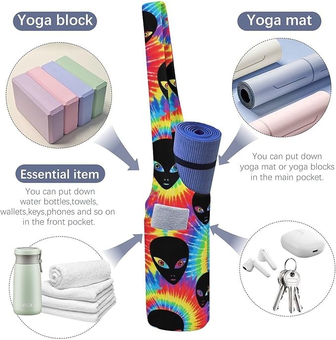 Aiyoolee Yoga Mat Bag for Women with Large Pocket, Yoga Gifts Accessories with Adjustable Shoulder Strap for Workout Stuff