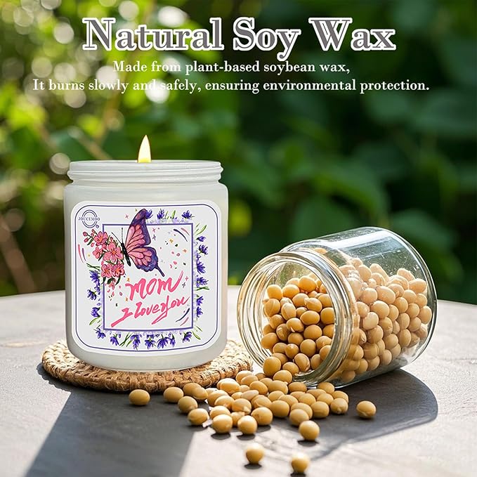 Christmas Gifts for Mom, Lavender Eucalyptus Scented Candles for Home Scented, Soy Wax Aromatherapy Candle, Non Toxic, 50 Hour Long Burning, Birthday Thanksgiving Gift for Mom Mother
