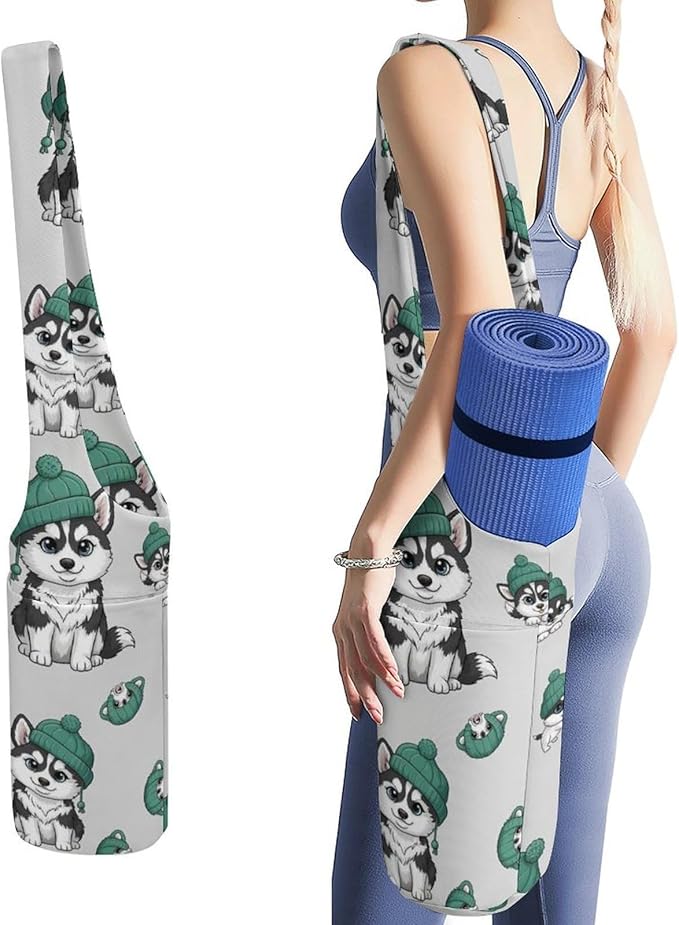 Aiyoolee Yoga Mat Bags, Large Tote Yoga Mat Carrier Holder with Water Bottle Pocket, Adjustable Shoulder Strap Storage Bag