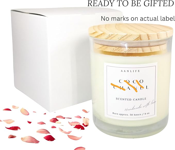 Luxury Scented Candle Inspired by Iconic French Perfume, 50 Hr Burn, Signature Edition,10 oz, Gift for Women, Premium American Organic Wax, USA