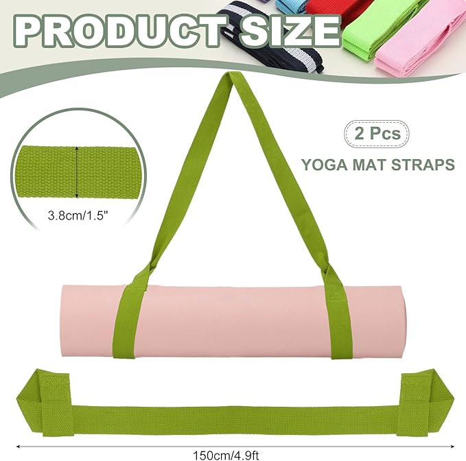 YELARXI Yoga Mat Straps for Carrying, Adjustable Exercise Mat Sling Holder Multi Purpose Mats Carrier
