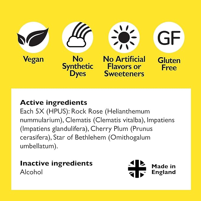 Bach RESCUE REMEDY Dropper 20mL, Natural Stress Relief, Homeopathic Flower Essence, Vegan, Gluten & Sugar-Free, Non-Habit Forming
