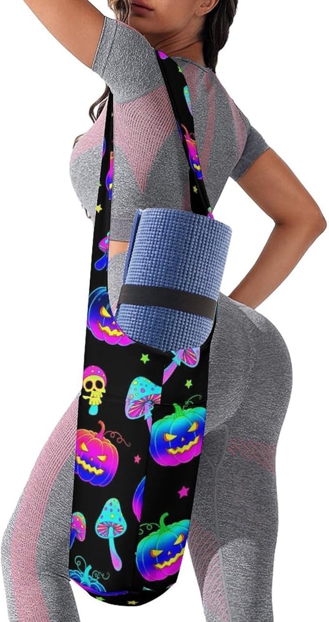Meaudiwes Yoga Mat Bag for Women, Stylish Yoga Mat Tote Sling Carrier Bag, Long Strap Exercise Mats Totes Sport Storage Bag