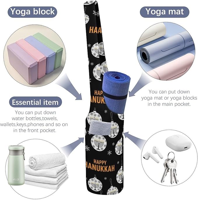 Aiyoolee Women's Portable Yoga Mat Bag Single Shoulder Carrier with Pocket for Gym Yoga Workout Travel