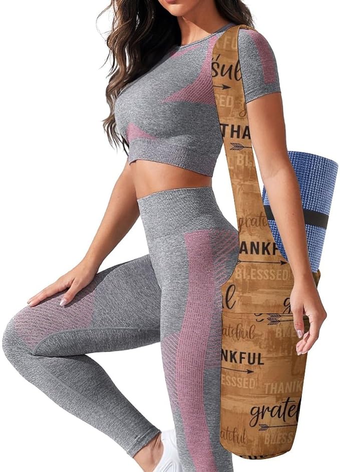 Aiyoolee Yoga Mat Bag for Women with Large Pocket, Yoga Gifts Accessories with Adjustable Shoulder Strap for Workout Stuff