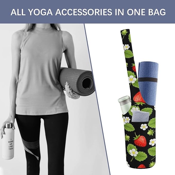 Meaudiwes Large Yoga Mat Bag Fit Most Size for Ladies Yoga Mats Carrier Bags Multi-Functional Exercise Mat Holder Storage Bag