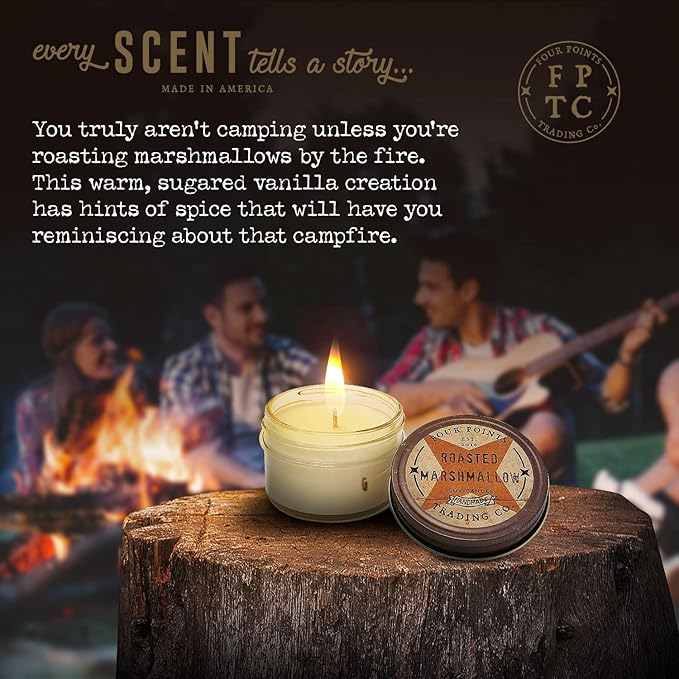 Roasted Marshmallow Scented Soy Aromatherapy Candle, Candles for Home Scented Variety, Use in Bath for Stress Relief and Relaxation, Ideal Gifts for Women 4 Oz w/Candle Jar