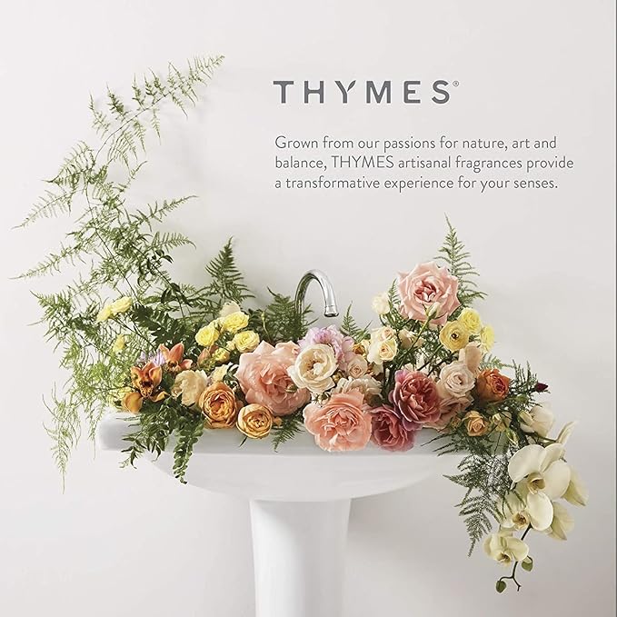 Thymes Aromatic Jar Candle - Goldleaf Scented Candle for a Floral Home Fragrance - Matte White Candles (7.5 oz)