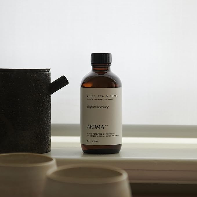 AromaTech The Hotel & White Tea & Thyme Set | Aroma Diffuser Essential Oils Blend of Peach, Red Rose, Pine, White Tea, Thyme, Amber - 120 Milliliter