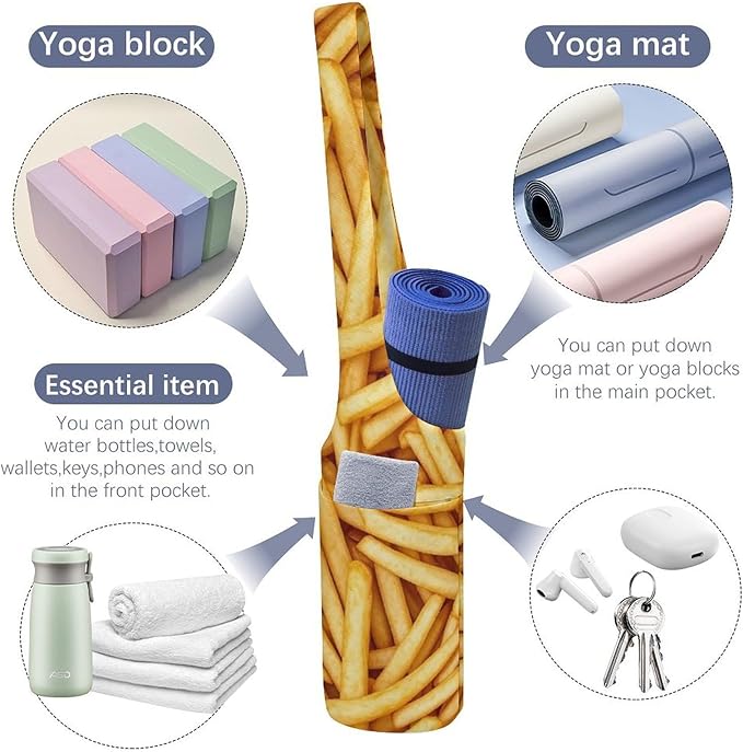Aiyoolee Yoga Mat Bags, Large Tote Yoga Mat Carrier Holder with Water Bottle Pocket, Adjustable Shoulder Strap Storage Bag