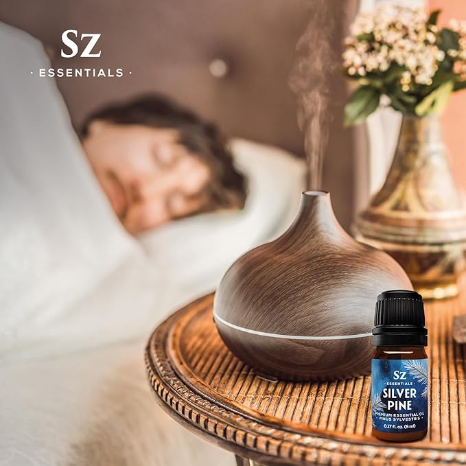Silver Pine Essential Oil - 100% Pure & Undiluted- Extracted from Pinus Sylvestris - Clean & Fresh Scent with Woody Overtones - Therapeutic Grade & Vegan - 0.17oz (5ml)