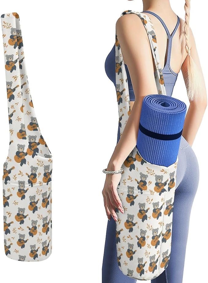 KKdskkds Vintage RoseYoga Mat Bag Large Opening Long Tote Yoga Mat with Pocket Fit Most Size Mats