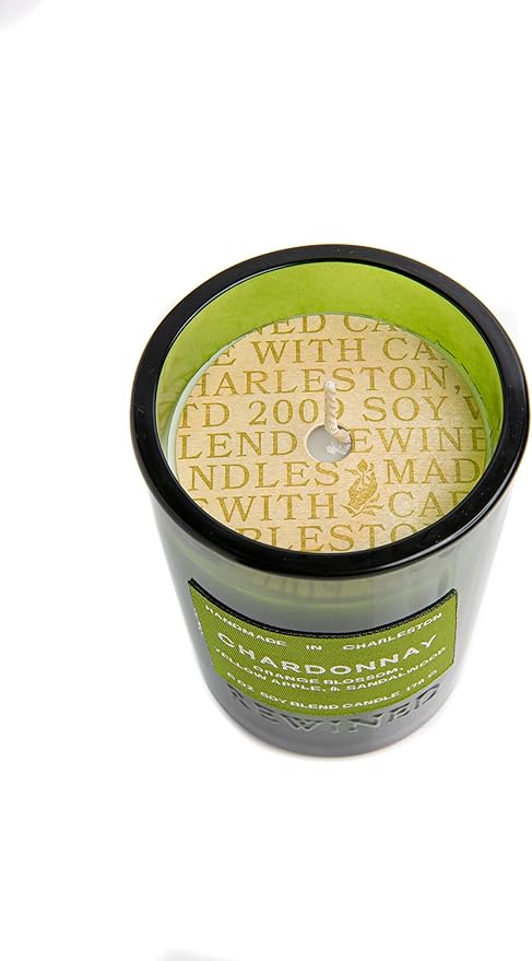 Rewined Chardonnay (6oz): Orange blossom, yellow apple, & Sandal wood, 6oz soy blend candle 170g